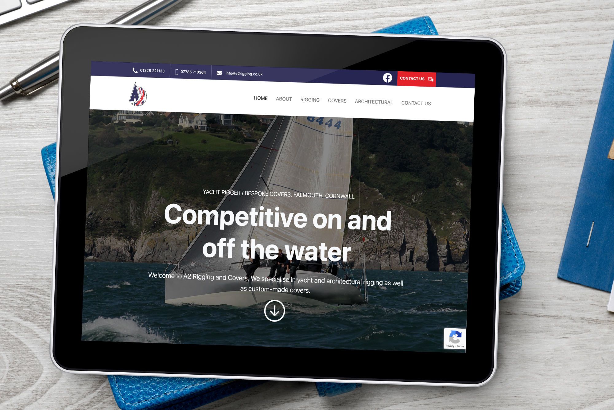 image of A2 Rigging website built with WordPress and LiveCanvas